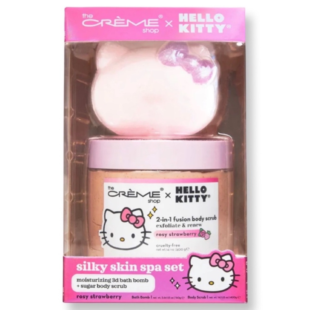 The Crème Shop X Hello Kitty By Sanrio Silky Skin Spa Set Rosy Strawberry